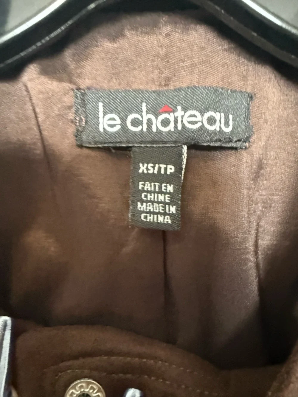 le chateau Brown Suede-Style Zip Front Jacket - Picture 4 of 6
